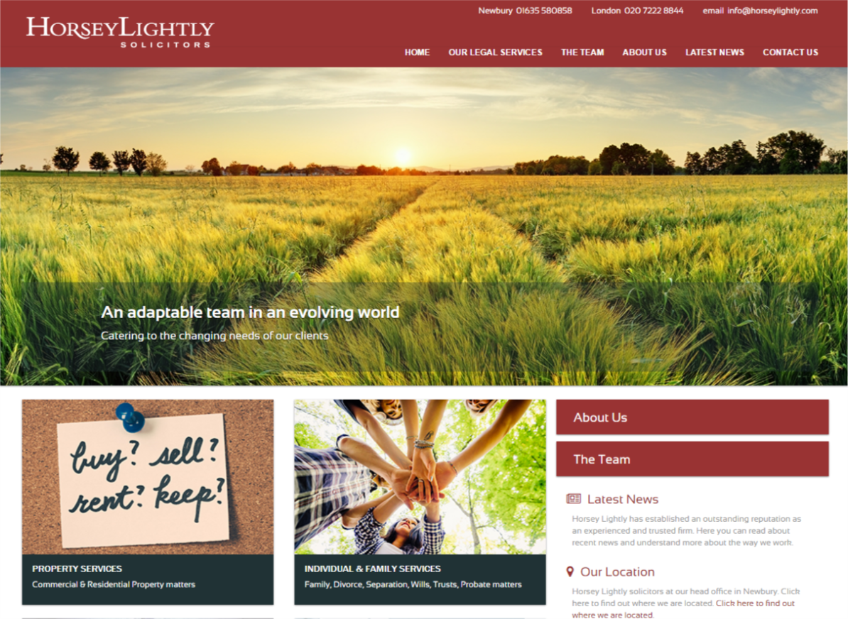 Website Design for Horsey Lightly Solicitors